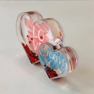 פוטו גלוב בצורת שני לבבות מחוברים ל- 2 תמונות